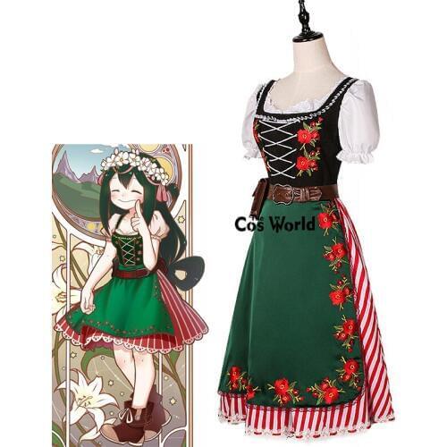 Boku No Hero Academia My Hero Academia Asui Tsuyu Vintage Apron Dress Uniform Outfit Anime Cosplay Costumes