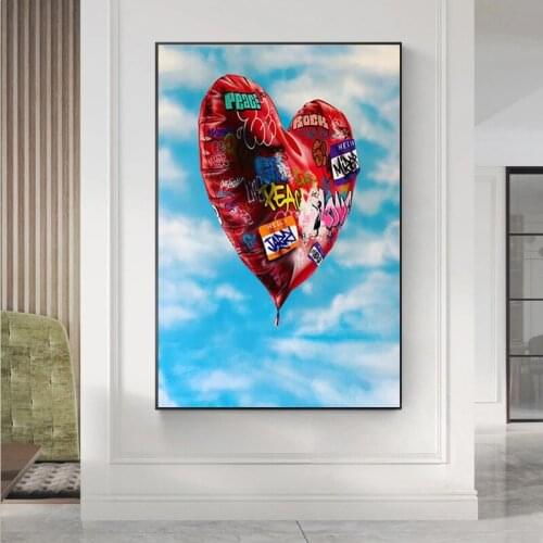 Graffiti Balloon Art Posters and Prints on Canvas on The Wall Painting Street Art Wall Pictures for Living Room Home Decoration