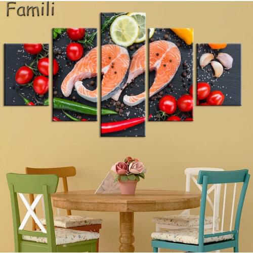 5Panel Canvas Painting pomegranate Wall Art Abstract Print Modern Home Decorative Pictures For Living Room Bedroom No Frame