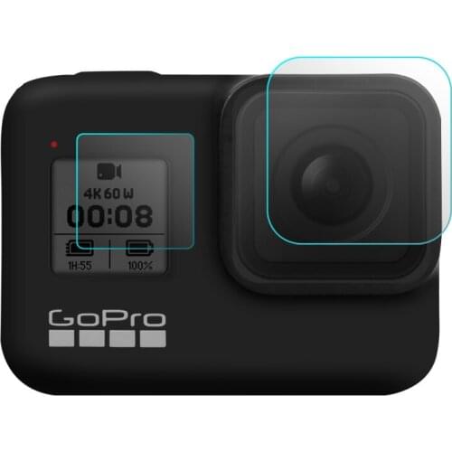 Tempered Glass Protective Film Set Lens Back Front Screen Protector for GoPro Hero 8 Black