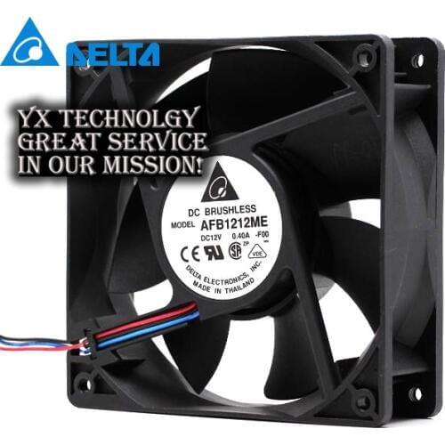 For Delta Original 120*120*38MM 120mm AFB1212ME-FOO 12038 0.4A dual ball bearing mute chassis cooling fan
