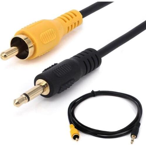 LBSC 3.5mm 1/8 inch Mono Male Plug to RCA Male Jack Audio Cable Cord Gold Plated 1.8m