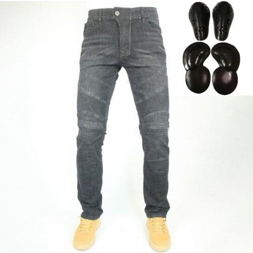 Knee zipper wear-resistant Kevlar MOTO pants Aramid motorcycle elastic jeans riding knight pants racing anti-slip trousers