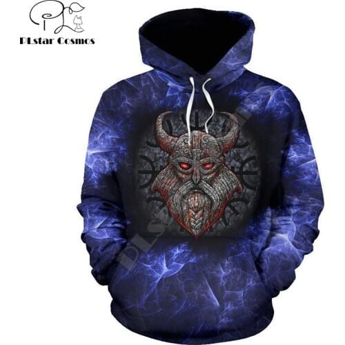 Stone Viking With a Horned Helmet Pullover Hoodie Men/Women Harajuku Fashion hooded Sweatshirt Casual Zip-Up Hoodie WJ012
