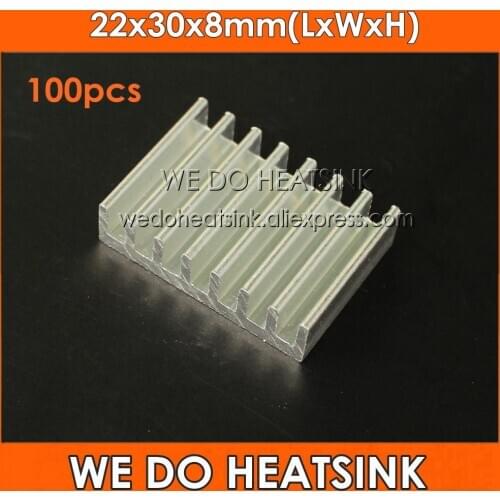WE DO HEATSINK 100pcs 22x30x8mm DIY Extrusion Epoxy Attach On Heatsink Aluminum Cooler Radiator