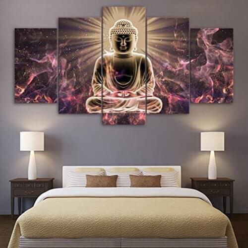 5 Piece diy diamond painting Buddha Statue ,full square round drill 5d resin diamond embroidery,Chinese style home decor