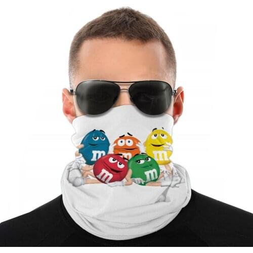 NEW M&MS Sweet Candy Chocolates Magic Scarf Neck Face Mask Halloween Neck Warmer Balaclava Bandana Windproof Headwear Hiking