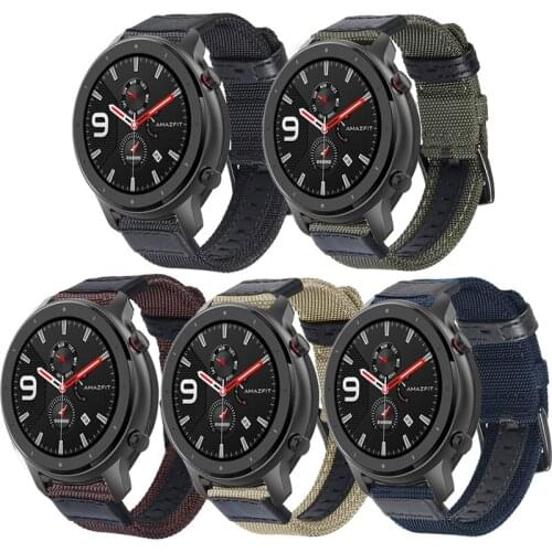 New Woven Nylon Watch Band Strap For Huami Amazfit GTS 2 GTR 42mm 47mm Smart Watch Sport Wristband for amazfit Bip U S lite Neo