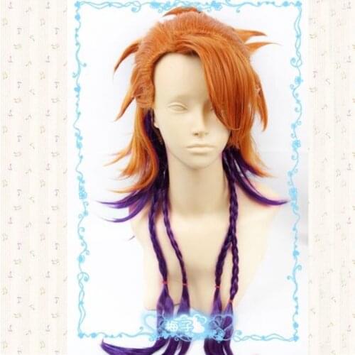 Black Butler Kuroshitsuji Joker Orange Purple mix Cosplay Wig + Wig Cap