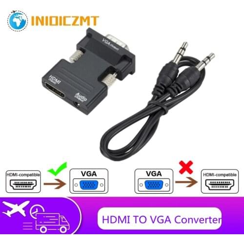 HDMI to VGA Adapter Female to Male Digital To Analog 1080P HDMI TO VGA Audio Video Converter for PC Laptop TV Monitor Projector