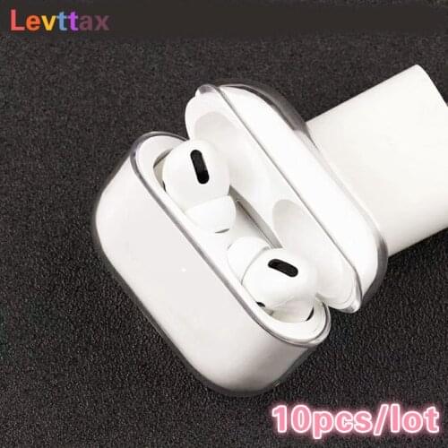 10Pcs/lot PC Transparent Clear Protective Crystal Hard Case For AirPods Pro Transparent Earphone For Air Pods Case Crystal Case