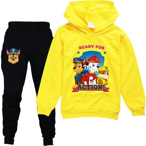Genuine Paw Patrol fashion girl Baby Clothing Childrens Hoodie Kids Spring and Autumn Sweater Set