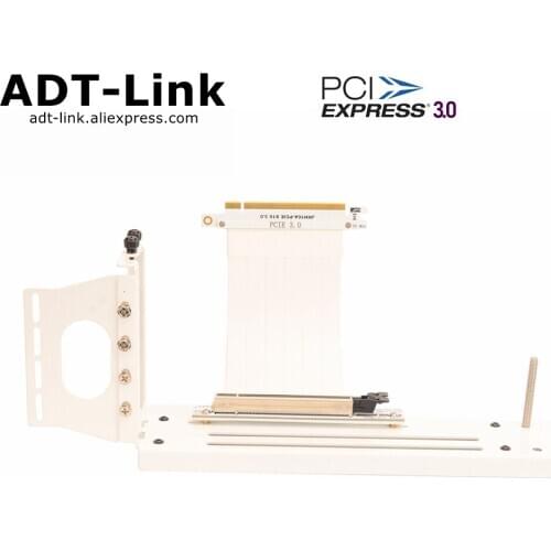 White GTX RTX GPU Graphics Card Vertical ATX Case PCI-e External Built-in Bracket Gen3.0 PCIe 16x To 16x Riser Extender Cable L