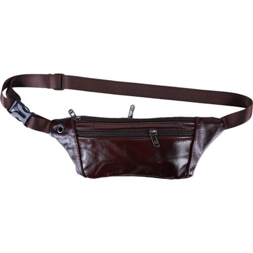 Fanny Pack For Women Men Waist Bag Casual Chain Lychee Leather Antitheft Women Walking Shopping Band Belt Multi-function Bag
