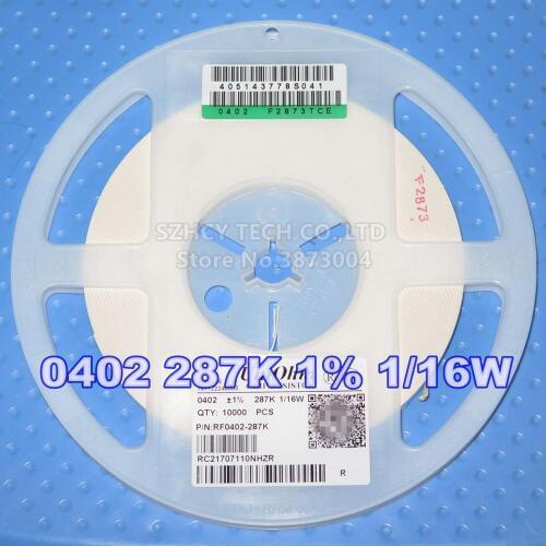 10000Pcs 0402 287K 1% 1/16W RF0402-287K New and origianl