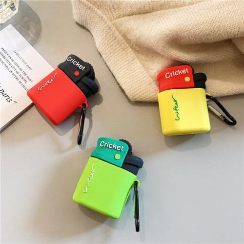 3D Creative Lighter Case for Airpods 1 2 Protective Sleeve for AirPods Pro Wireless Bluetooth Headset Shell Silicone Ins Fashion