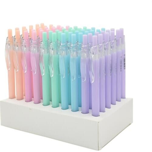 60Pcs Jelly Color Kawaii Ballpoint Pen 573F Push-type Environmentally Friendly Plastic Ballpoint Pen Office School Supplies