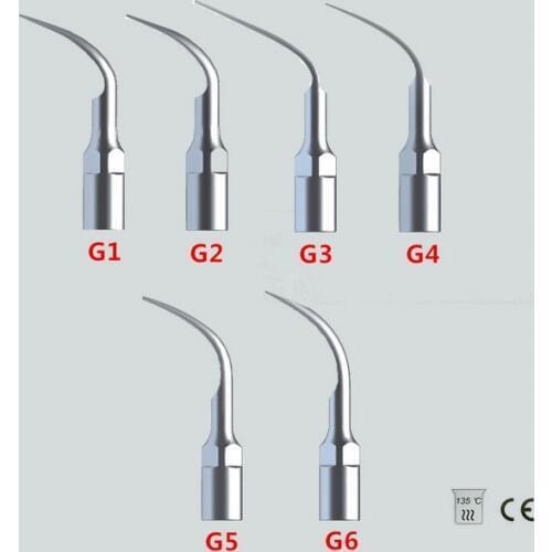 Free shipping 6 X EMS Woodpecker Type Dental Ultrasonic Scaler Tip Scaling G1 G2 G3 G4 G5 G6