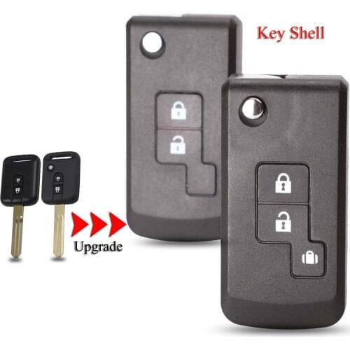 Kutery 10pcs/Lot Upgrade Folding Car Key Shell For Nissan Qashqai Navara Micra Note NV200 2/3 Buttons Remote Key Case Fob Cover