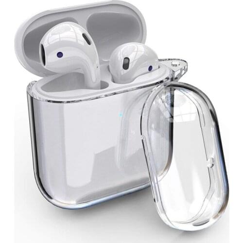 Transparent anti-drop wireless earphone protective case for Apple AirPods 1 2 Pro charging compartment TPU soft shell case