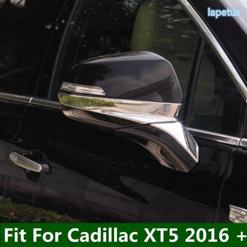 Lapetus Outside Door Rearview Mirror Decoration Strip Cover Trim 4PCS Fit For Cadillac XT5 2016 - 2021 ABS External Spare Parts