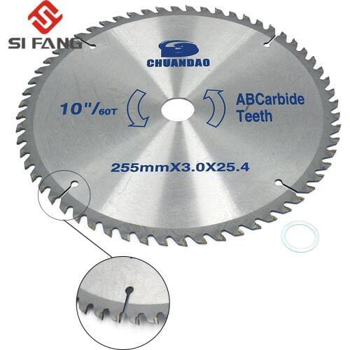 SI FANG 10"(255mm) 60Teeth Wood Carbide Circular Saw Blade Bore Diameter 25.4mm For Wood Cutting Woodworking Accessory Blades