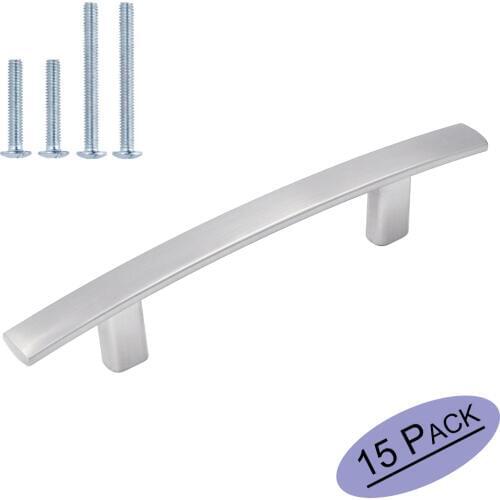 Goldenwarm Modern Drawer Pulls Brushed Nickel Cabinet Hardware Drawer Handles 10 Pack Cabinet Handles Cabinet Pulls for Cabinets