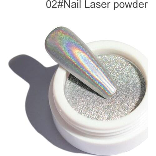 Holographic Nail Powder Chrome Laser Mirror Glitter Design Nail Art Pigment Rub Dust Flakes Decorations Brush Manicure