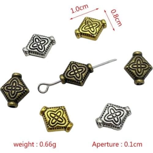 JunKang Zinc Alloy Perforated Chinese Knot Cap Gasket DIY Making Bracelet Jewelry Connector Spacer Bead Accessories