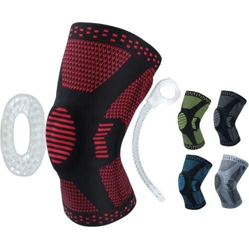 Knee Brace Compression Sleeve,Elastic Knee Wraps with Silicone Gel & Spring Support,Medical Grade Silicone Knee Protector for Me
