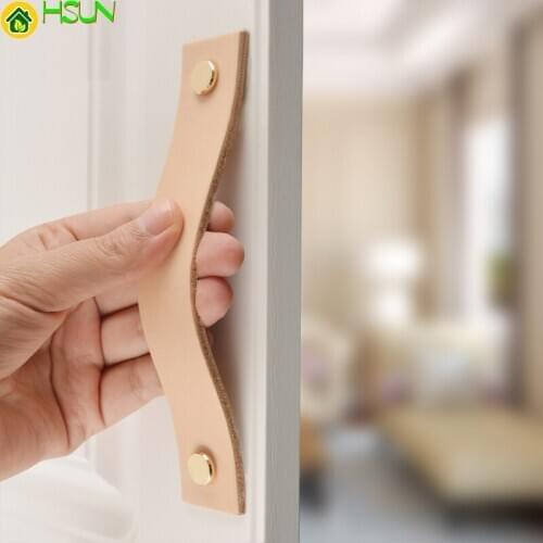 3.75'' 5'' 6.3'' Leather Dresser Handle Drawer Knob Pulls Door Handles Skin Gold Silver Gun Cabinet Knob Pulls Kitchen Hardware