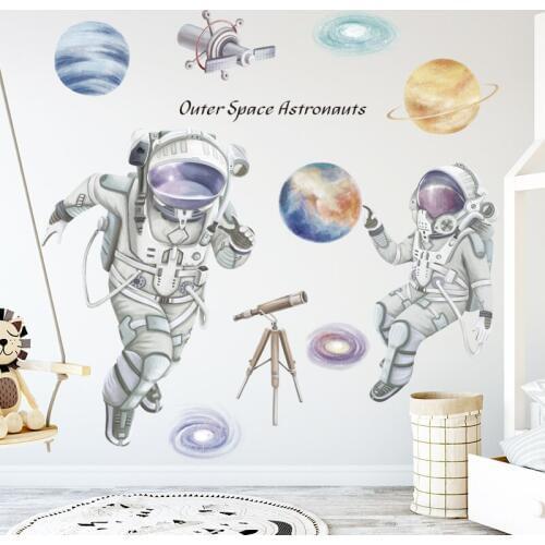 Creative Astronaut Home Decoration Wall Sticker Paintings for Living Room Bedroom Boy Room Wall Decals Picture Mural