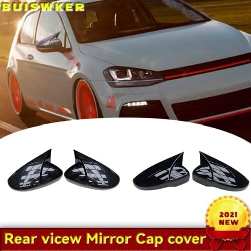 For Scirocco PASSAT Beetle 2009-2018 Carbon Fiber Door Side Wing Rearview Mirror Ox Horn Cover Cap Car Accessories