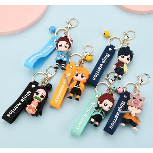 The New Second Generation of Ghost Blade Key chain Cartoon Hand Soft Glue Cartoon Doll Bag Pendant Men and Women Gifts