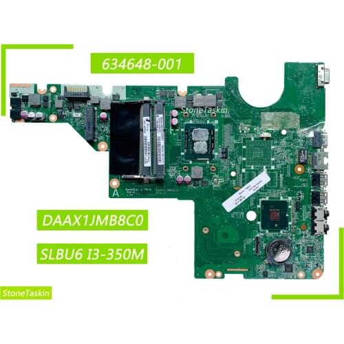 Best Value 634648-001 for HP Pavilion G62 CQ62 G42 CQ42 Laptop Motherboard DAAX1JMB8C0 SLBU6 I3-350M DDR3 100% Tested