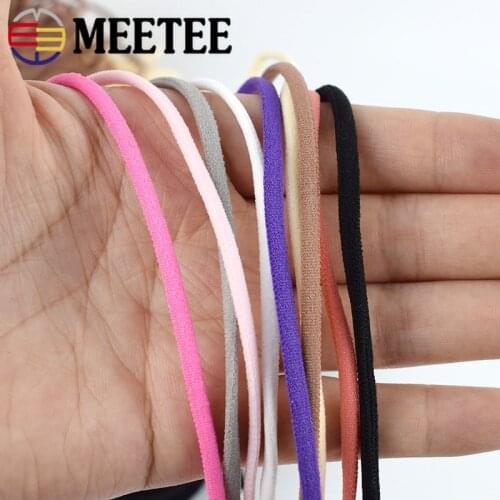 Meetee 23/50Yards 3mm Color Nylon Elastic Bands String Band Round Rope Rubber Adjustment Belt Sling DIY Materials EB046