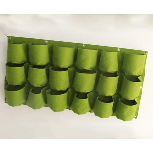 Wall Hanging Planting Bonsai Bags 9/18/25/36/49/56/64/81 Pockets Green Grow Bags Planter Vertical Garden Flowers Supply