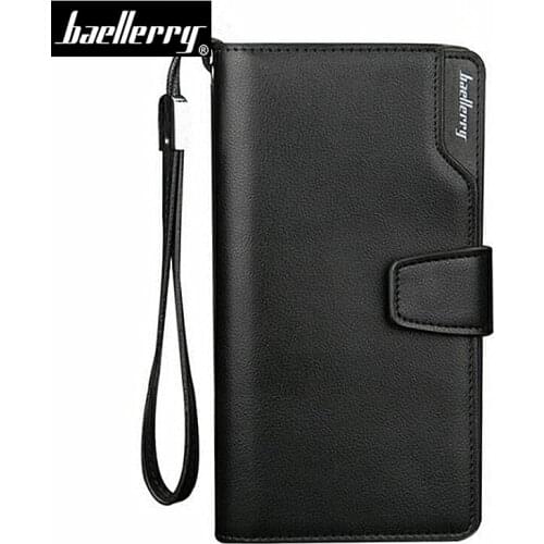 Baellerry Men Wallets Classic Style Leather Wallet Men Brand Long Zipper Male Clutch Purse Card Holder phone bag big Capacity
