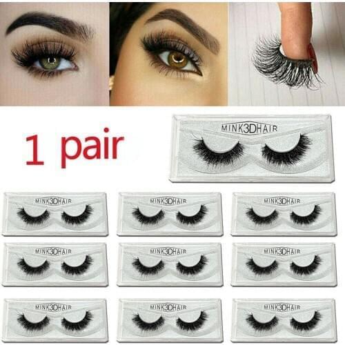 1 Pair Mink False with Case Eyelashes 3D Waterproof Long Lasting Natural Eye Lash Extension Handmade Beeauty Makeup Tools