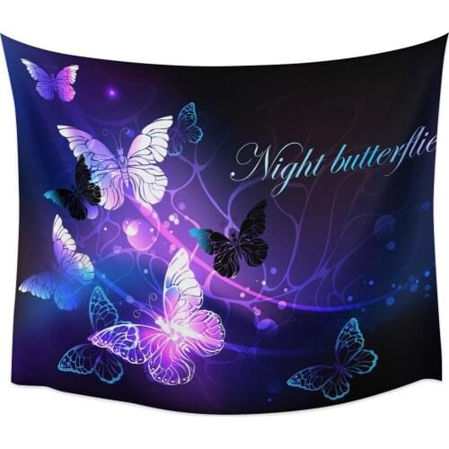 Bedroom Wall Tapestry Purple Animal Butterfly Tapestry Wall Hanging Picnic Yoga Mat Living Room Wall Decoration