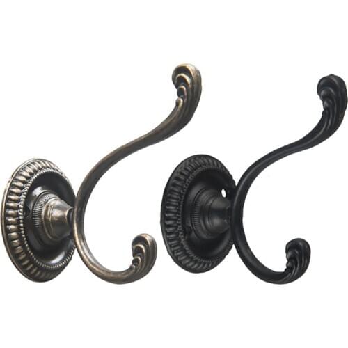 Black/Silver Furniture Cabinet Wall Hook Clothes Bag Coat Vintage Hanging Hook 1pc Antique Bronze Hook Home Decor
