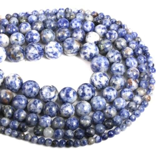 2020 new ladies blue point stone bead beads DIY beads making gift size 4mm / 6mm / 8mm / 10mm / 12mm