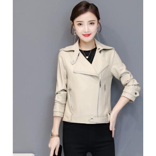 Large Size 3XL 4XL Womens Leather Jacket 2020 Autumn Motorcycle Leather Coat Women Leather Jacket Female Coats Outerwear Black