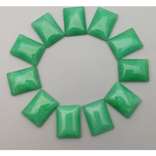 Wholesale Natural malay jades Stone 13x18MM square Bead Cabochon jewelry making Fashion accessories 24Pcs Free shipping no hole