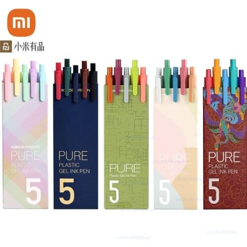 Xiaomi KACO Sign Pen Gel Pen 0.5mm Refill Smooth Ink Writing Durable Signing Pen 5 Colors Vintage Color Macarons Pens Gift Set