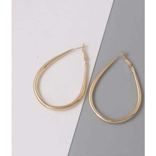 Big Drop Earrings for Women Hollow Water Drop Pendants Dangle Earrings pendientes mujer Gold Silver Color Metal Earrings