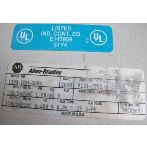 Servo drive 1398-DDM-009X , Used one , 90% appearance new , 3 months warranty , fastly shipping