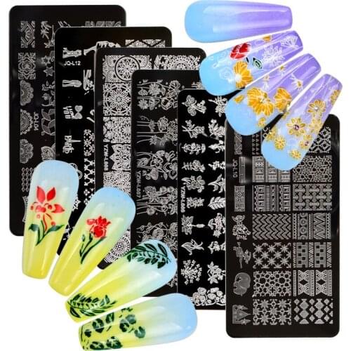 2021 Nail Art Rectangular Printing Edition Printing Nail Polish Steel Plate Template Print Transfer DIY Seal Printing Plate Tool