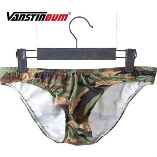Sexy Mens Bulge Pouch Briefs Elastic Camouflage Underwear Fashion Male Polyester Low Waist Breathable Camo Bikini Panties