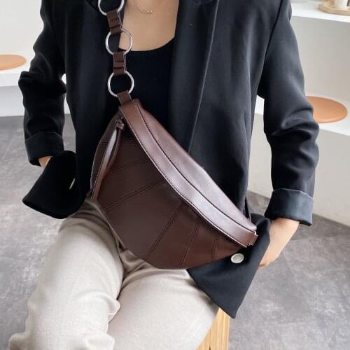 Vintage PU Leather Crossbody Bags For Women 2020 Small Solid Color Spliced Shoulder Simple Bag Lady Chest Handbags